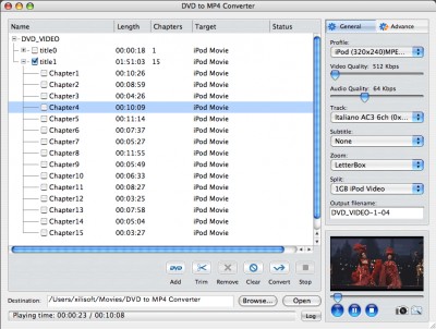 DVD to MP4 Converter for Mac 2007.10902 screenshot