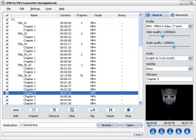 DVD to PS3 Converter 4.0.86.082 screenshot DVD to PS3 Converter 4.0.86.082 screenshot