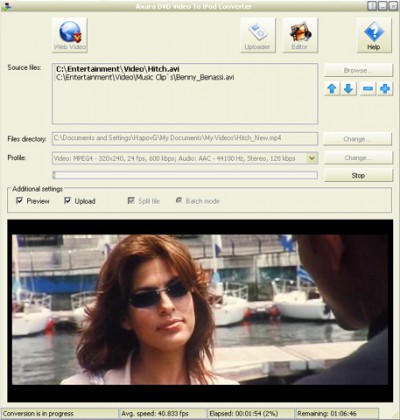 DVD Video to iPod Converter 2.6.5 screenshot