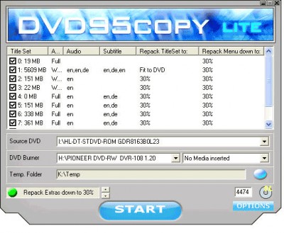 Dvd95Copy Lite 3.3 screenshot Dvd95Copy Lite 3.3 screenshot