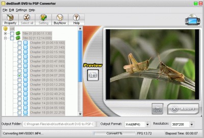 dvdXsoft DVD to PSP Converter 120.918 screenshot
