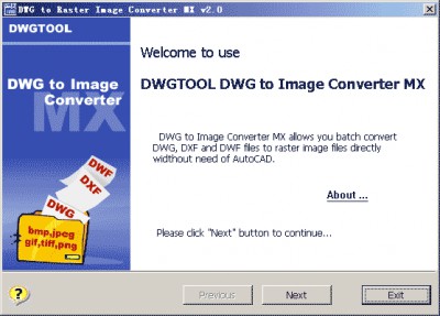 DWG to IMAGE Converter MX 3.2 screenshot DWG to IMAGE Converter MX 3.2 screenshot