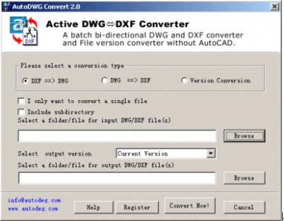 DXF to AutoCAD DWG Converter 2.35 screenshot DXF to AutoCAD DWG Converter 2.35 screenshot