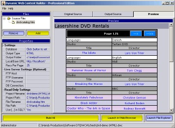 Dynamic Web Content Builder 1.01 screenshot Dynamic Web Content Builder 1.01 screenshot