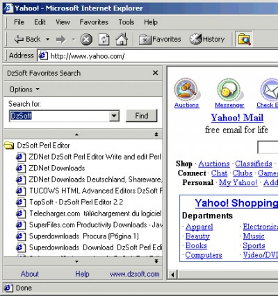 DzSoft Favorites Search 2.0 screenshot