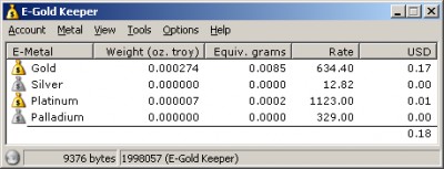 E-Gold Keeper 1.8.2 screenshot E-Gold Keeper 1.8.2 screenshot