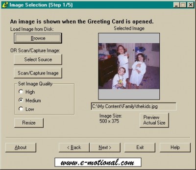 e-motional Greeting Card Creator 1.0 screenshot e-motional Greeting Card Creator 1.0 screenshot