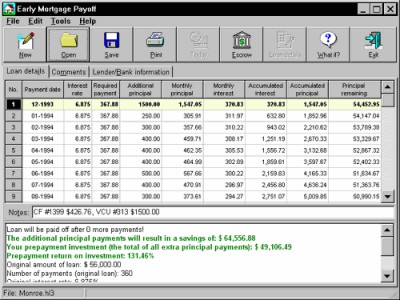 Early Mortgage Payoff 1.06 screenshot Early Mortgage Payoff 1.06 screenshot