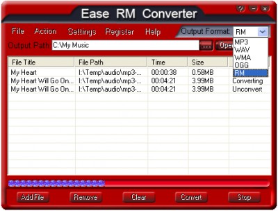 Ease RM Converter 2.00 screenshot Ease RM Converter 2.00 screenshot