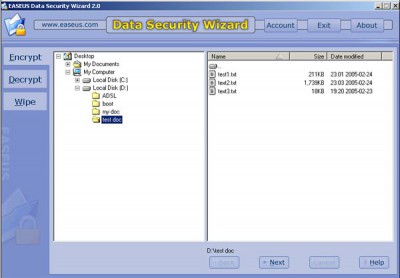 EASEUS Data Security Wizard 2.0.1 screenshot EASEUS Data Security Wizard 2.0.1 screenshot