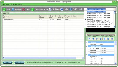 Eastsea Video Converter 2.10 screenshot