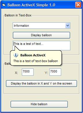 Easy Balloon ActiveX (OCX) 1.0 screenshot