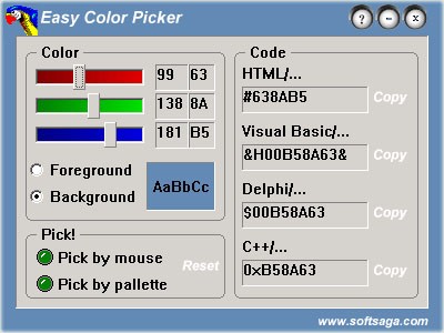 Easy Color Picker 1.0 screenshot Easy Color Picker 1.0 screenshot