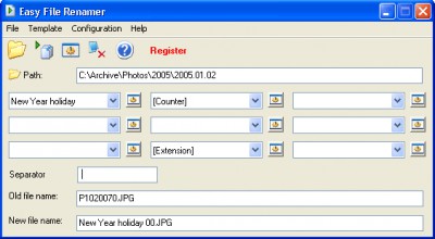 Easy File Renamer 1.05 screenshot
