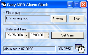 Easy MP3 Alarm Clock 1.0 screenshot Easy MP3 Alarm Clock 1.0 screenshot