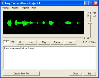 Easy Transcriber 1.0 screenshot Easy Transcriber 1.0 screenshot