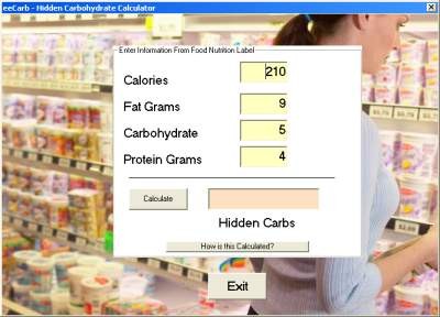 eeCarb - Hidden Low Carb Calculator 1.0 screenshot