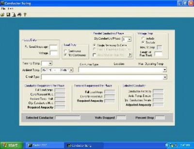Electrc 2005 NEC Calculator Trial Versio 1.1.1 screenshot