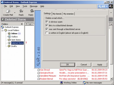 Elgr anti-spam 2.40 screenshot
