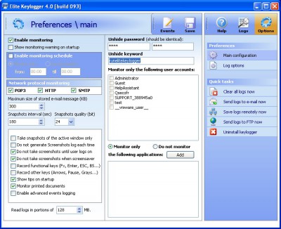 Elite Keylogger 3.0 screenshot