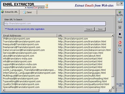 Email Extractor Websites 1.1 screenshot Email Extractor Websites 1.1 screenshot