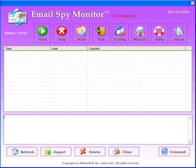 Email Spy Monitor 2008 6.6 screenshot
