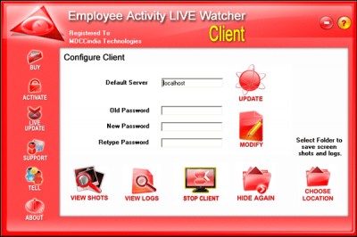 Employee Activity LIVE Watcher Client 1.6 screenshot Employee Activity LIVE Watcher Client 1.6 screenshot