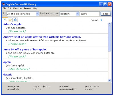English-German Dictionary for Windows 4.1 screenshot