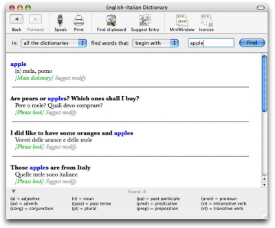 English-Italian Dictionary for Mac 8.6 screenshot English-Italian Dictionary for Mac 8.6 screenshot