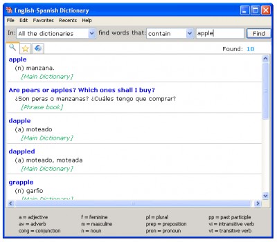 English-Spanish Dictionary  for Windows 4.1 screenshot
