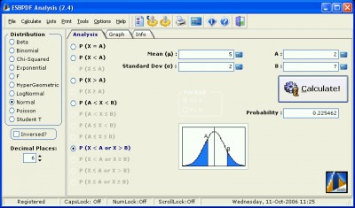 ESBPDF Analysis - Probability Software 2.3 screenshot