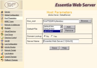 Essentia Web Server for Linux 2.1 screenshot Essentia Web Server for Linux 2.1 screenshot