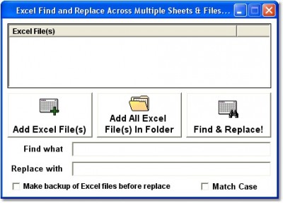 Excel Find and Replace Across Multiple Sheets & Fi 1.1 screenshot