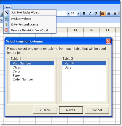 Excel Join (Merge, Match) Two Tables Software 1.1 screenshot