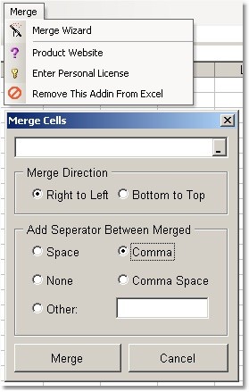 Excel Merge (Combine) Cells, Columns, Rows & Data 1.1 screenshot