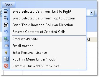 Excel Swap (Reverse) Rows & Columns Software 1.1 screenshot