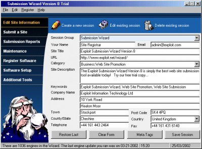 Exploit Submission Wizard 8.1 screenshot Exploit Submission Wizard 8.1 screenshot