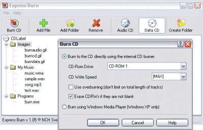 Express Burn CD/DVD Burner 2.02 screenshot Express Burn CD/DVD Burner 2.02 screenshot