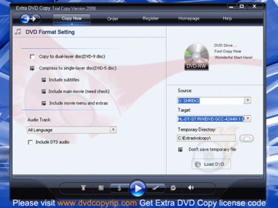 Extra DVD Copy 8.26 screenshot Extra DVD Copy 8.26 screenshot