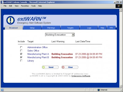 extWARN 3.10b screenshot