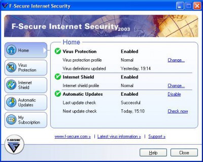 F-Secure Internet Security 2003 2003 screenshot F-Secure Internet Security 2003 2003 screenshot