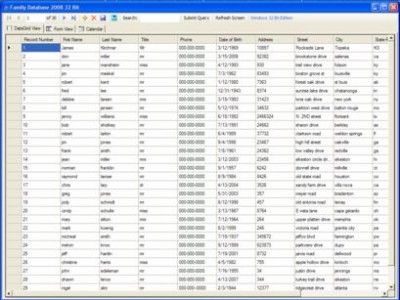 Family Database 2008 1.0.0.3 screenshot Family Database 2008 1.0.0.3 screenshot