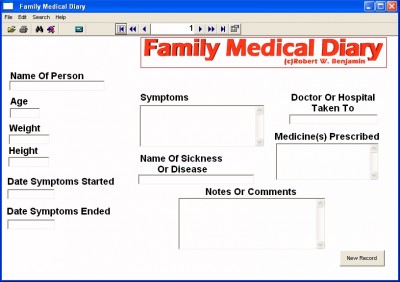 Family Medical Diary 1.0 screenshot Family Medical Diary 1.0 screenshot