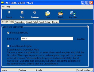Fast Emal Spider 1.25 screenshot