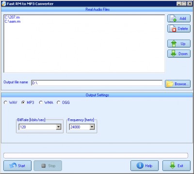 Fast RM to MP3 Converter 3.0.21 screenshot Fast RM to MP3 Converter 3.0.21 screenshot