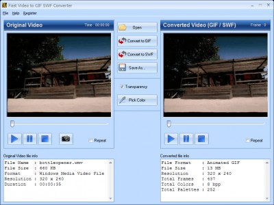 Fast Video to GIF SWF Converter 3.3 screenshot