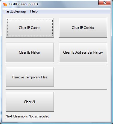 FastIEcleanup 1.2 screenshot