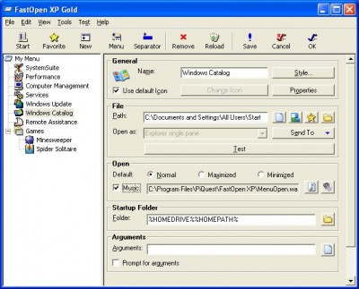 FastOpen XP 3.0 screenshot FastOpen XP 3.0 screenshot