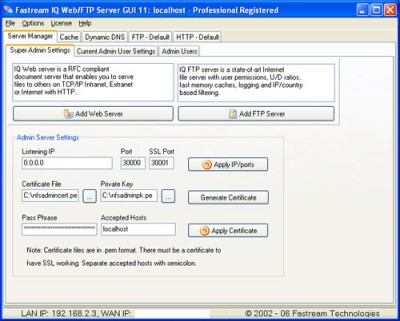 Fastream NETFile FTP/Web Server 8.2.7 screenshot Fastream NETFile FTP/Web Server 8.2.7 screenshot