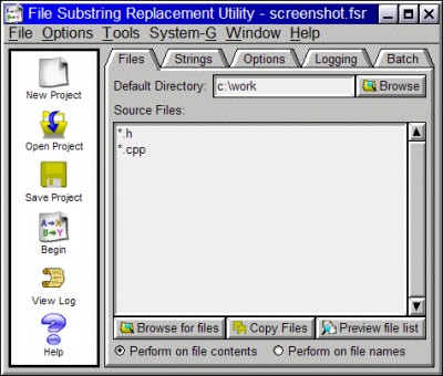 File Substring Replacement Utility 9.1 screenshot